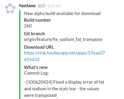 Slack notification of build by Jenkins / Fastlane