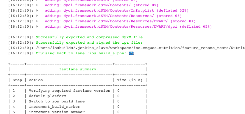 Screenshot of working ANSI and UTF-8 in Jenkins 2.0 pipeline build jobs